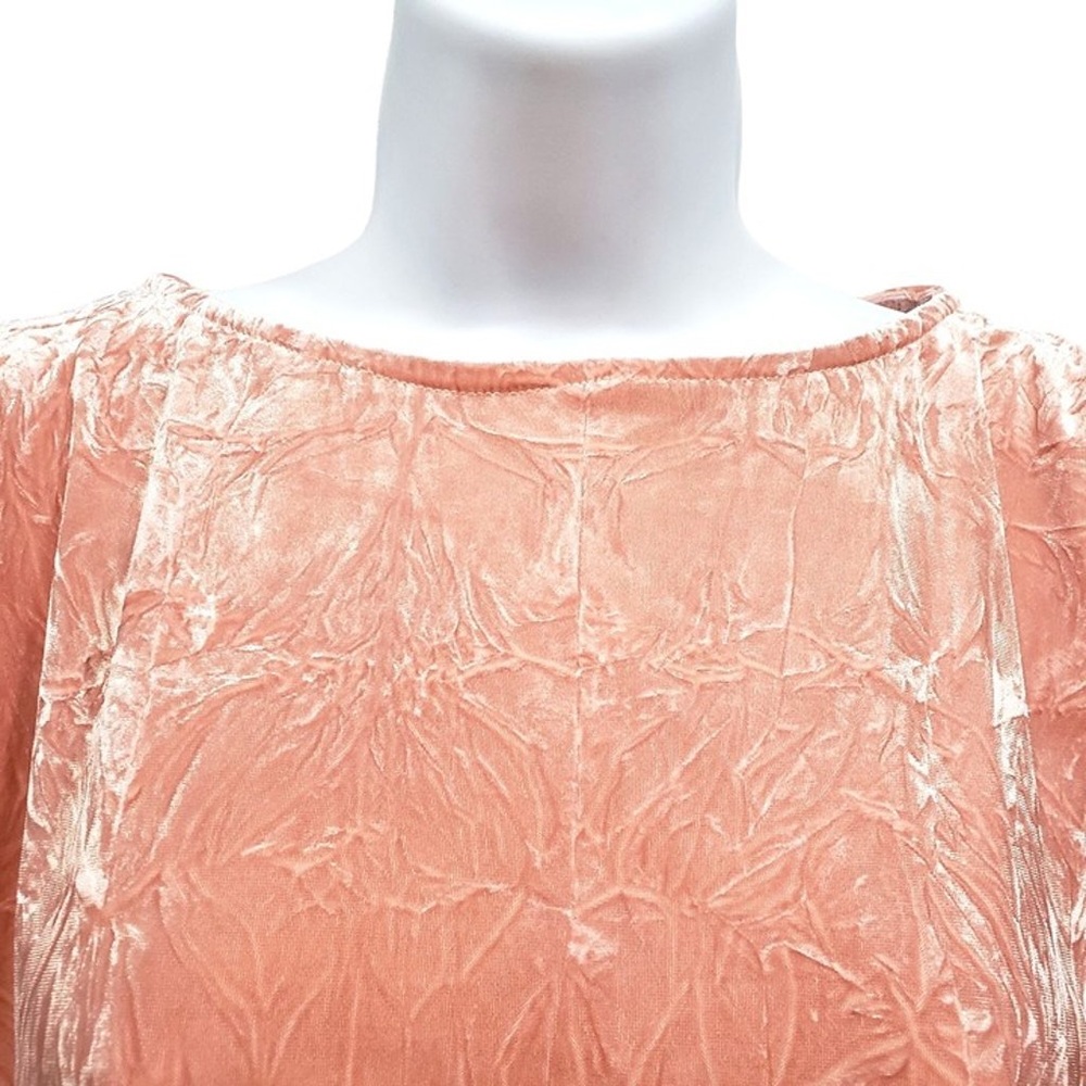 ⭐️Maeve Anthropologie Crushed Velvet Cold Shoulder Tie Short Sleeve Pink Size - Picture 9 of 9